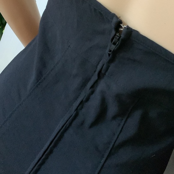 Vtg 90s black backless halter Empire stretch flare jumpsuit onesie pantsuit S M - Picture 12 of 13